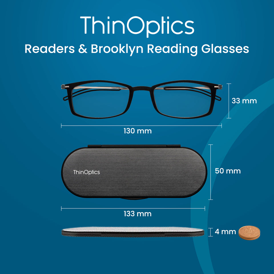 ThinOptics Brooklyn Reading Glasses & Milano Case