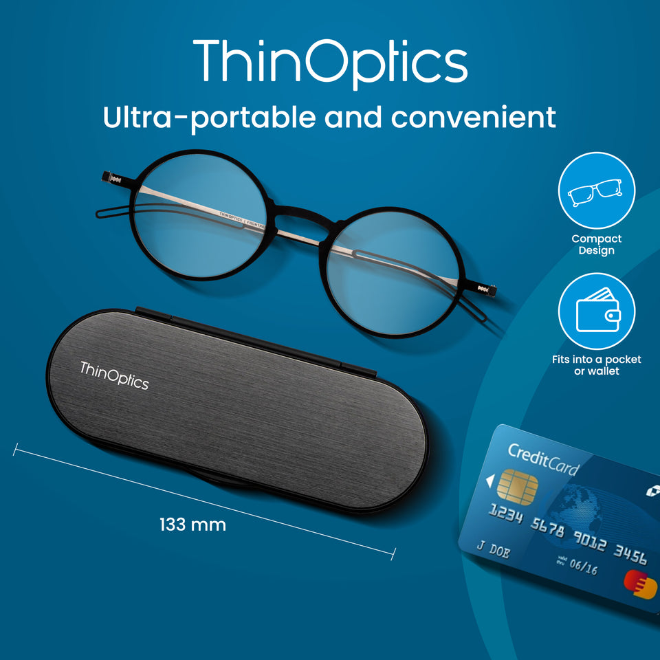 ThinOptics Manhattan Reading Glasses & Milano Case