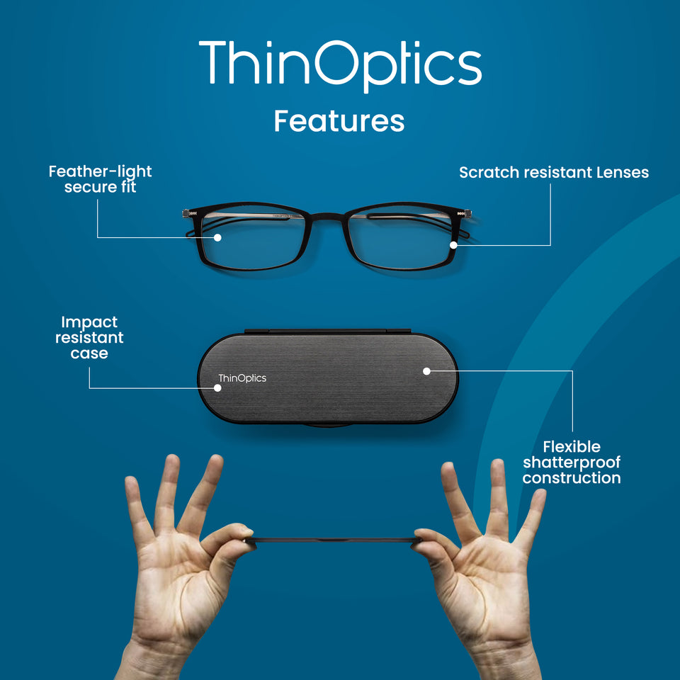 ThinOptics Brooklyn Reading Glasses & Milano Case