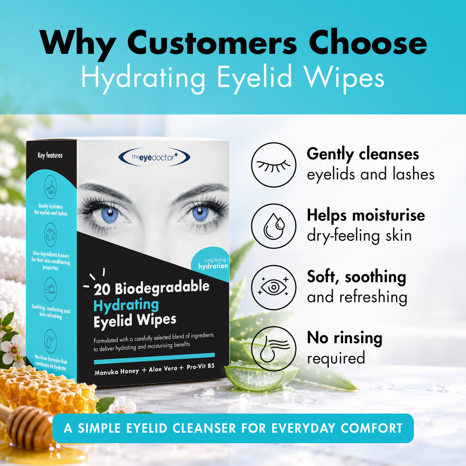 The Eye Doctor Hydrating Eyelid Wipes with Manuka Honey – 20 Wipes
