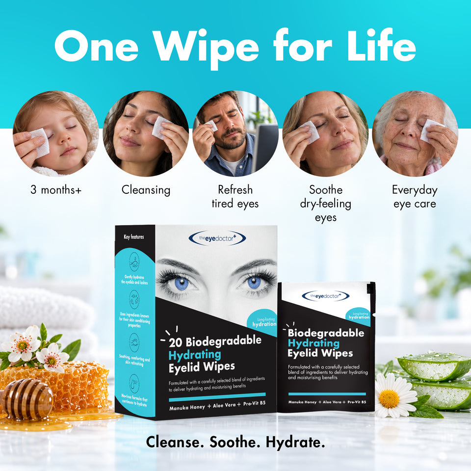 The Eye Doctor Hydrating Eyelid Wipes with Manuka Honey – 20 Wipes