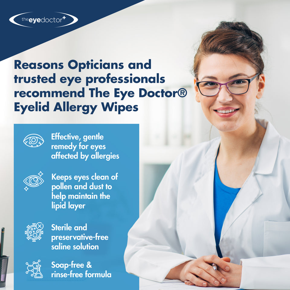 The Eye Doctor Biodegradable Hay Fever Relief Eyelid Wipes