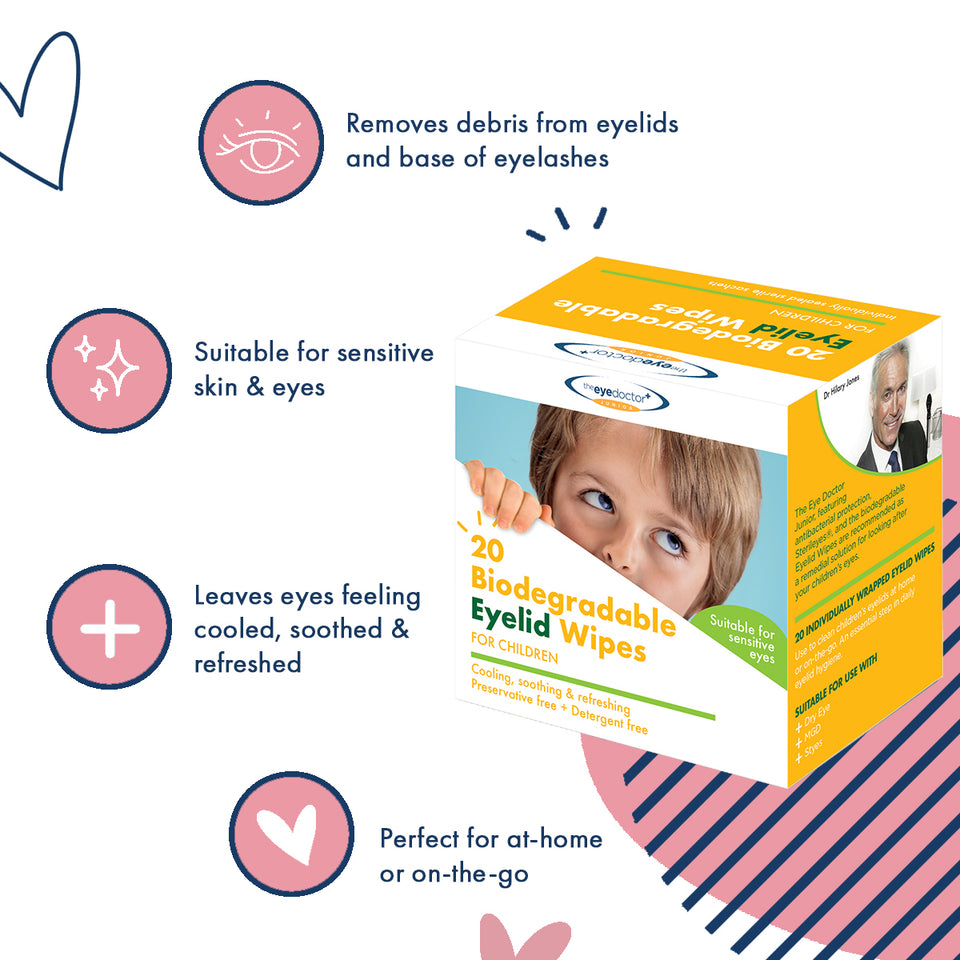 The Eye Doctor Junior® Biodegradable Eyelid Wipes