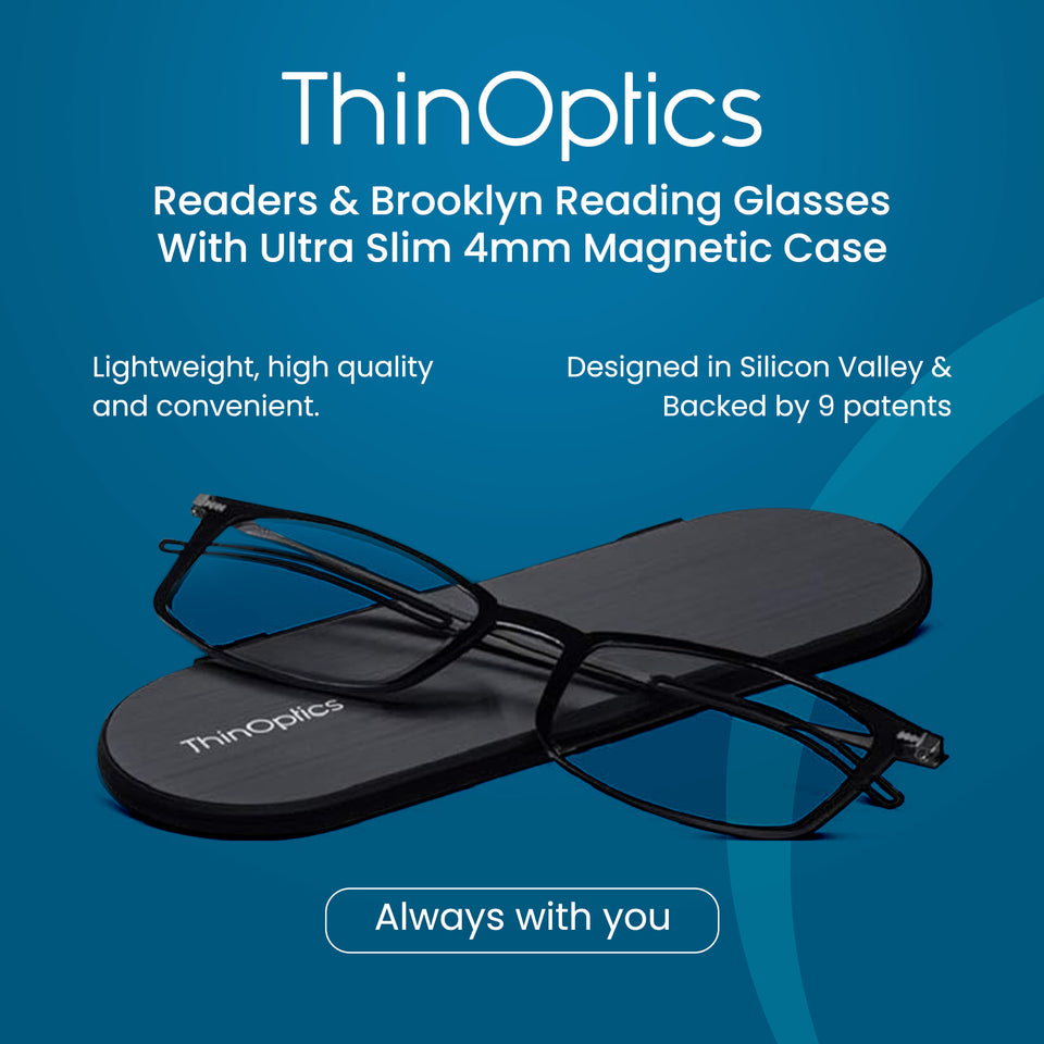 ThinOptics Brooklyn Reading Glasses & Milano Case