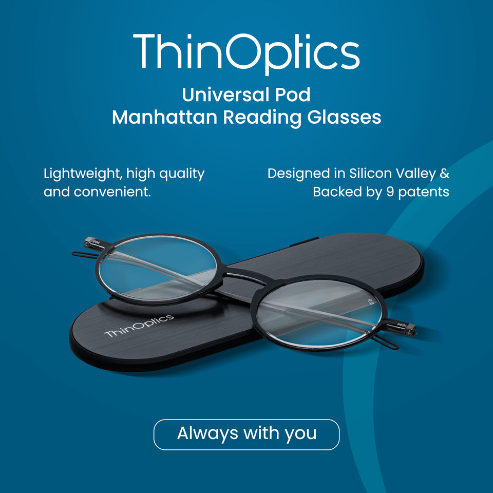 ThinOptics Manhattan Reading Glasses & Milano Case
