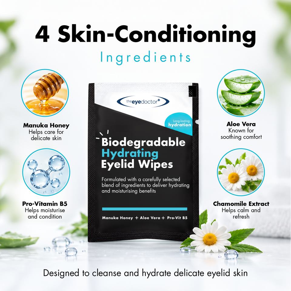 The Eye Doctor Hydrating Eyelid Wipes with Manuka Honey – 20 Wipes
