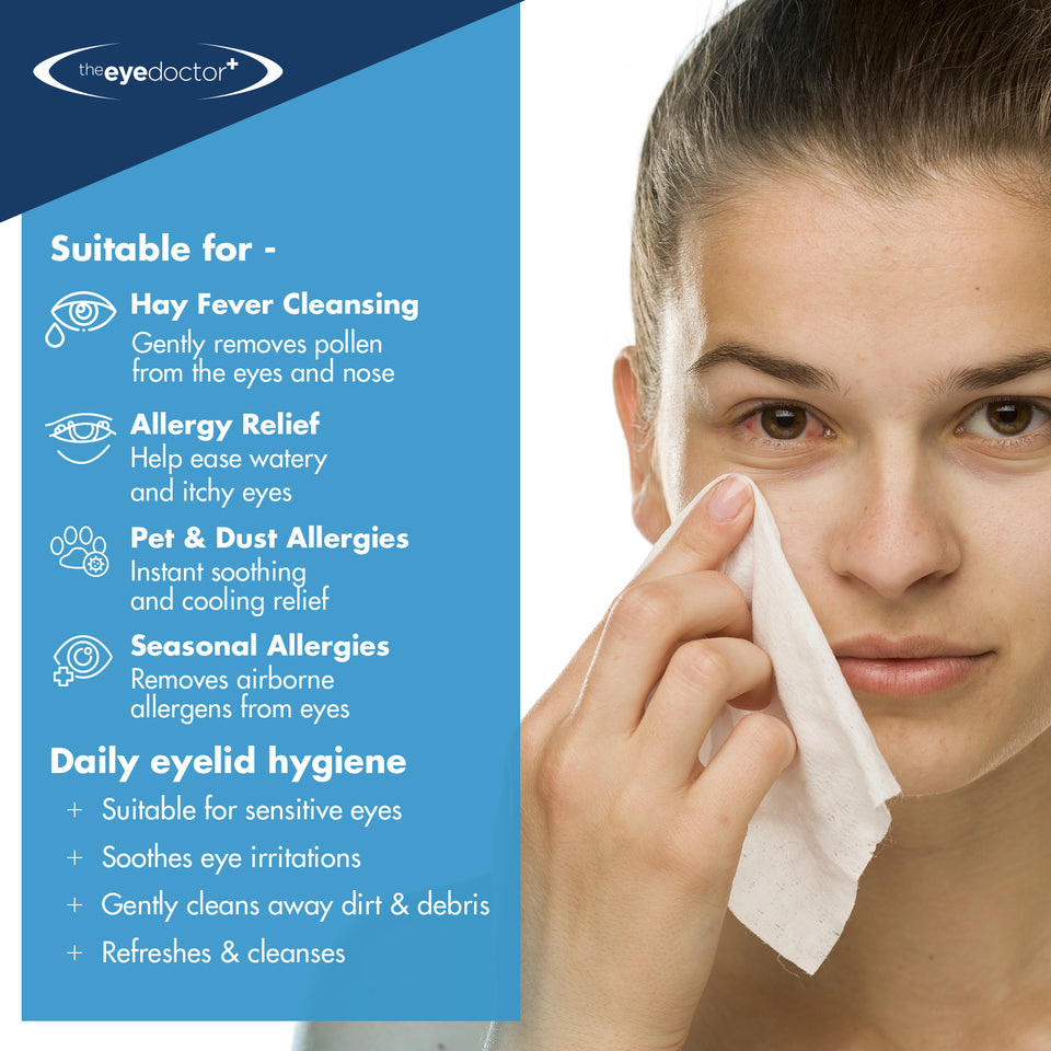 The Eye Doctor Biodegradable Hay Fever Relief Eyelid Wipes