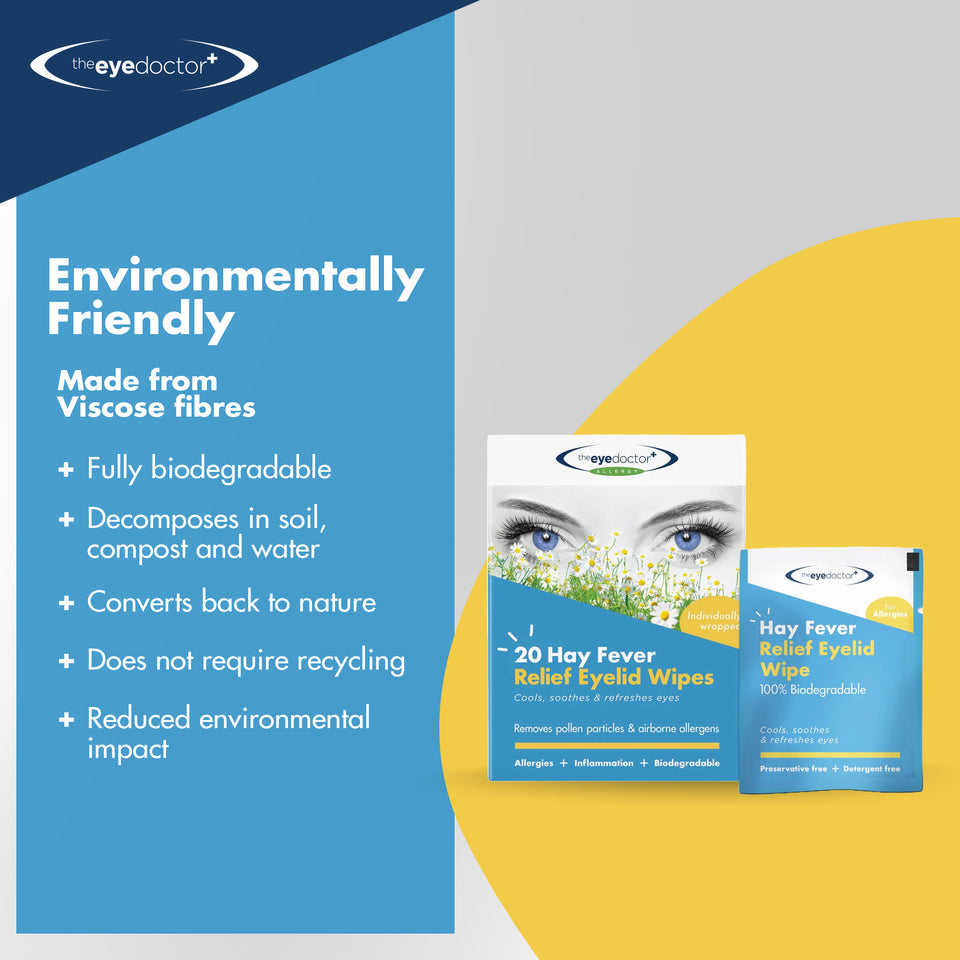 The Eye Doctor Biodegradable Hay Fever Relief Eyelid Wipes